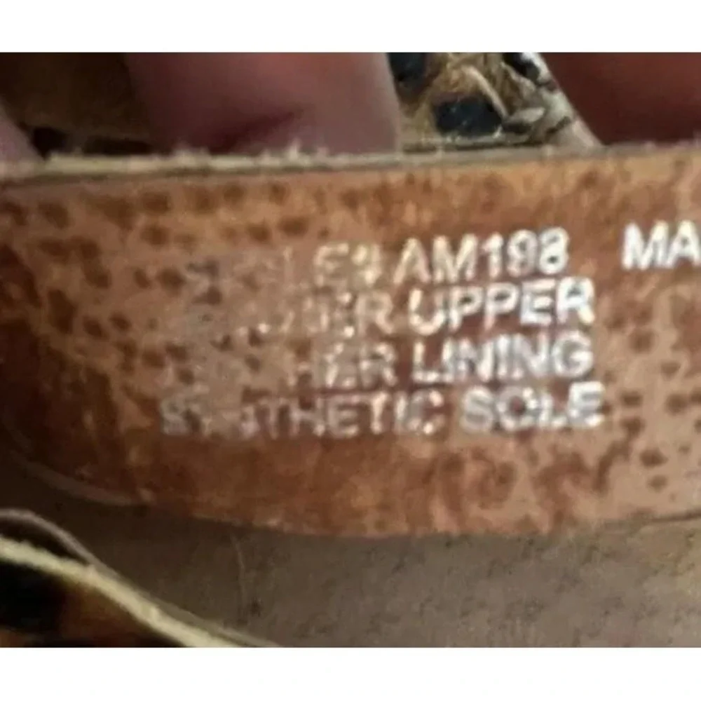 Madewell Boardwalk Leopard Calf Hair Espadrille Sandals Womens Size 8.5 Brown